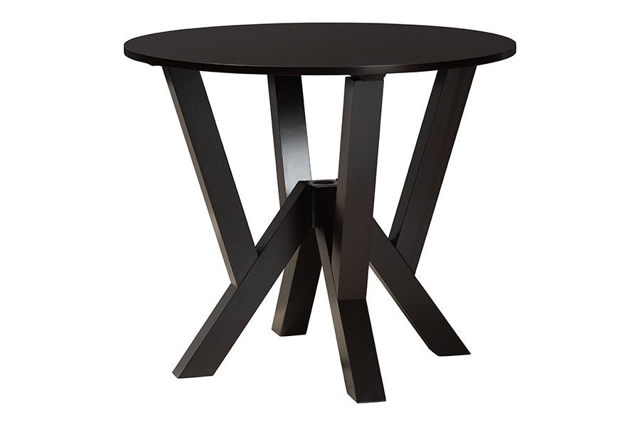 Baxton Studio Elise Modern Grey Fabric and Dark Brown Finished Wood 5-Piece Dining Set FredCo