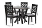 Baxton Studio Elise Modern Grey Fabric and Dark Brown Finished Wood 5-Piece Dining Set FredCo
