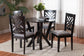 Baxton Studio Elise Modern Grey Fabric and Dark Brown Finished Wood 5-Piece Dining Set FredCo