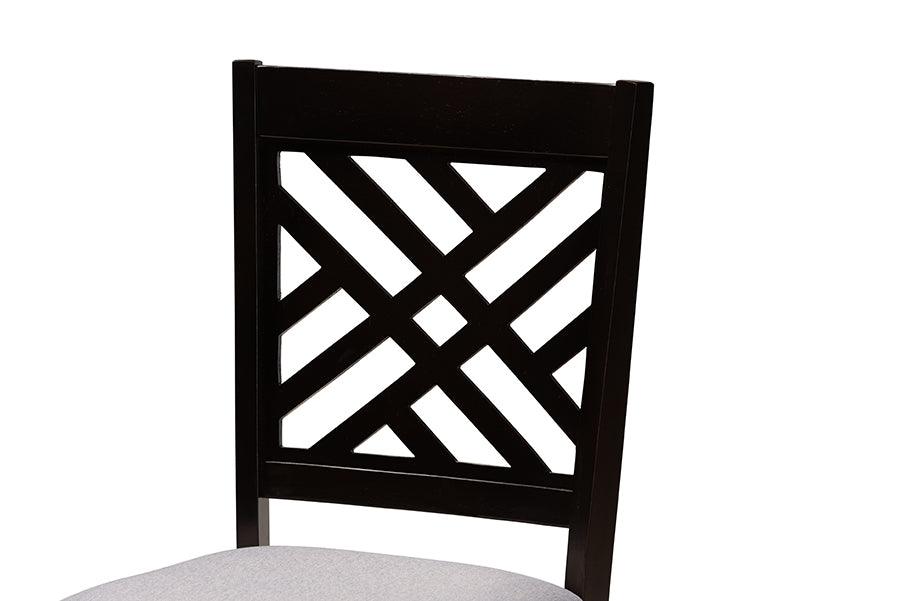 Baxton Studio Elise Modern Grey Fabric and Dark Brown Finished Wood 5-Piece Dining Set FredCo