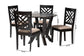 Baxton Studio Elise Modern Sand Fabric and Dark Brown Finished Wood 5-Piece Dining Set FredCo