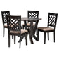 Baxton Studio Elise Modern Sand Fabric and Dark Brown Finished Wood 5-Piece Dining Set FredCo