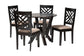 Baxton Studio Elise Modern Sand Fabric and Dark Brown Finished Wood 5-Piece Dining Set FredCo