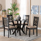 Baxton Studio Elise Modern Sand Fabric and Dark Brown Finished Wood 5-Piece Dining Set FredCo