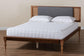 Baxton Studio Eliseo Mid-Century Modern Dark Grey Fabric and Walnut Brown Finished Wood Platform Bed FredCo