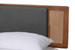 Baxton Studio Eliseo Mid-Century Modern Dark Grey Fabric and Walnut Brown Finished Wood Platform Bed FredCo