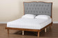 Baxton Studio Elitia Classic and Traditional Grey Fabric and Walnut Brown Finished Wood Platform Bed FredCo