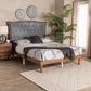 Baxton Studio Elitia Classic and Traditional Grey Fabric and Walnut Brown Finished Wood Platform Bed FredCo