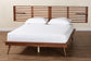 Baxton Studio Elvina Mid-Century Transitional Ash Walnut Wood Queen Size Platform Bed with Built-In Shelves FredCo