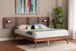Baxton Studio Elvina Mid-Century Transitional Ash Walnut Wood Queen Size Platform Bed with Built-In Shelves FredCo