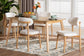 Baxton Studio Emily 5-Piece Dining Set - Solid Wood Rectangular Table with Boucle Upholstered Chairs, Mid-Century Modern Dining Furniture for Kitchen or Dining Room, Natural and White FredCo