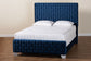 Baxton Studio Emlyn Glam and Luxe Navy Blue Velvet Fabric Queen Size Panel Bed FredCo