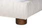 Baxton Studio Emsley Luxe Ivory Pleated Velvet Queen Size Platform Bed FredCo