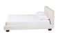 Baxton Studio Emsley Luxe Ivory Pleated Velvet Queen Size Platform Bed FredCo
