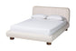 Baxton Studio Emsley Luxe Ivory Pleated Velvet Queen Size Platform Bed FredCo