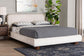 Baxton Studio Emsley Luxe Ivory Pleated Velvet Queen Size Platform Bed FredCo