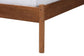Baxton Studio Estela Mid-Century Modern Grey Woven Fabric and Walnut Brown Wood Queen Size Platform Bed FredCo