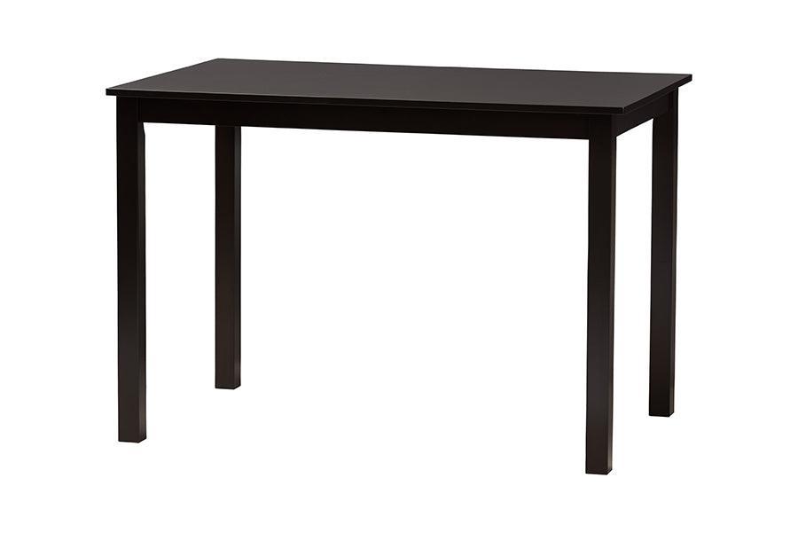 Baxton Studio Estera Mid-Century Modern Dark Brown Finished Wood and Rattan 5-Piece Dining Set FredCo