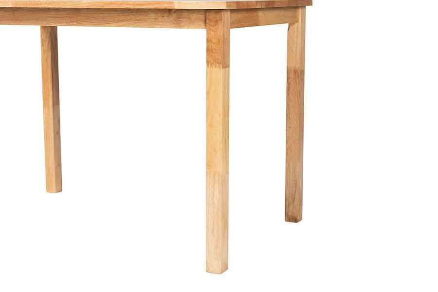 Baxton Studio Eveline Modern Natural Brown Finished Wood 43-Inch Dining Table FredCo
