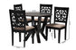 Baxton Studio Felice Modern Beige Fabric and Dark Brown Finished Wood 5-Piece Dining Set FredCo