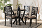 Baxton Studio Felice Modern Beige Fabric and Dark Brown Finished Wood 5-Piece Dining Set FredCo