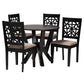 Baxton Studio Felice Modern Beige Fabric and Dark Brown Finished Wood 5-Piece Dining Set FredCo