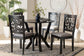 Baxton Studio Felice Modern Grey Fabric and Dark Brown Finished Wood 5-Piece Dining Set FredCo