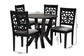 Baxton Studio Felice Modern Grey Fabric and Dark Brown Finished Wood 5-Piece Dining Set FredCo