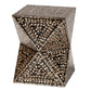 Baxton Studio Feronia Modern Bohemian Black and Bronze Mother of Pearl End Table FredCo