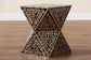 Baxton Studio Feronia Modern Bohemian Black and Bronze Mother of Pearl End Table FredCo