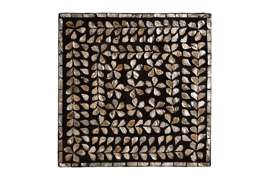 Baxton Studio Feronia Modern Bohemian Black and Bronze Mother of Pearl End Table FredCo