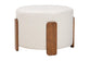 Baxton Studio Finlay Modern Japandi Cream Boucle Fabric and Walnut Brown Finished Wood Ottoman Footstool FredCo