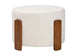 Baxton Studio Finlay Modern Japandi Cream Boucle Fabric and Walnut Brown Finished Wood Ottoman Footstool FredCo