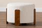 Baxton Studio Finlay Modern Japandi Cream Boucle Fabric and Walnut Brown Finished Wood Ottoman Footstool FredCo