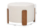 Baxton Studio Finlay Modern Japandi Cream Boucle Fabric and Walnut Brown Finished Wood Ottoman Footstool FredCo