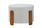 Baxton Studio Finlay Modern Japandi Light Grey Boucle Fabric and Walnut Brown Finished Wood Ottoman Footstool FredCo