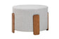 Baxton Studio Finlay Modern Japandi Light Grey Boucle Fabric and Walnut Brown Finished Wood Ottoman Footstool FredCo