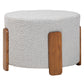 Baxton Studio Finlay Modern Japandi Light Grey Boucle Fabric and Walnut Brown Finished Wood Ottoman Footstool FredCo