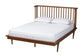 Baxton Studio Flint Mid-Century Modern Ash Walnut Finished Wood Platform Bed FredCo
