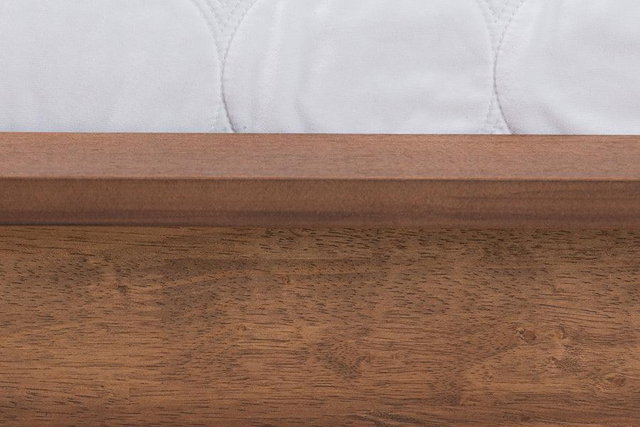 Baxton Studio Flint Mid-Century Modern Ash Walnut Finished Wood Platform Bed FredCo