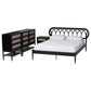 Baxton Studio Florica Art Deco Black Wood Queen 4-Piece Bedroom Set FredCo