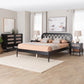 Baxton Studio Florica Art Deco Black Wood Queen 4-Piece Bedroom Set with Two Nightstands FredCo