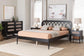Baxton Studio Florica Art Deco Black Wood Queen 4-Piece Bedroom Set with Two Nightstands FredCo