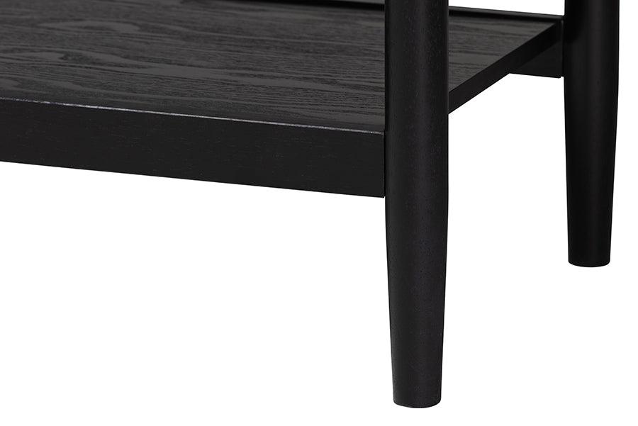 Baxton Studio Florica Art Deco Black Wood Queen 5-Piece Bedroom Set FredCo