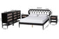 Baxton Studio Florica Art Deco Black Wood Queen 5-Piece Bedroom Set FredCo