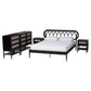 Baxton Studio Florica Art Deco Black Wood Queen 5-Piece Bedroom Set FredCo