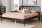 Baxton Studio Florica Art Deco Black Wood Queen Platform Bed FredCo