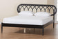 Baxton Studio Florica Art Deco Black Wood Queen Platform Bed FredCo