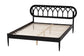 Baxton Studio Florica Art Deco Black Wood Queen Platform Bed FredCo