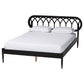 Baxton Studio Florica Art Deco Black Wood Queen Platform Bed FredCo